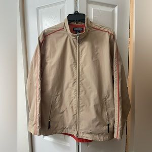 Lands End women’s windbreaker. Size M 10-12. Tan/orange.